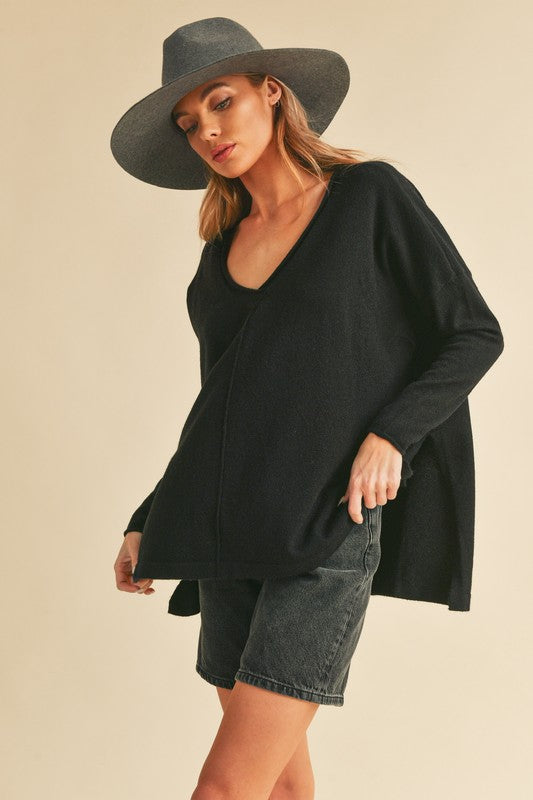 Amaly Oversized V-Neck Sweater