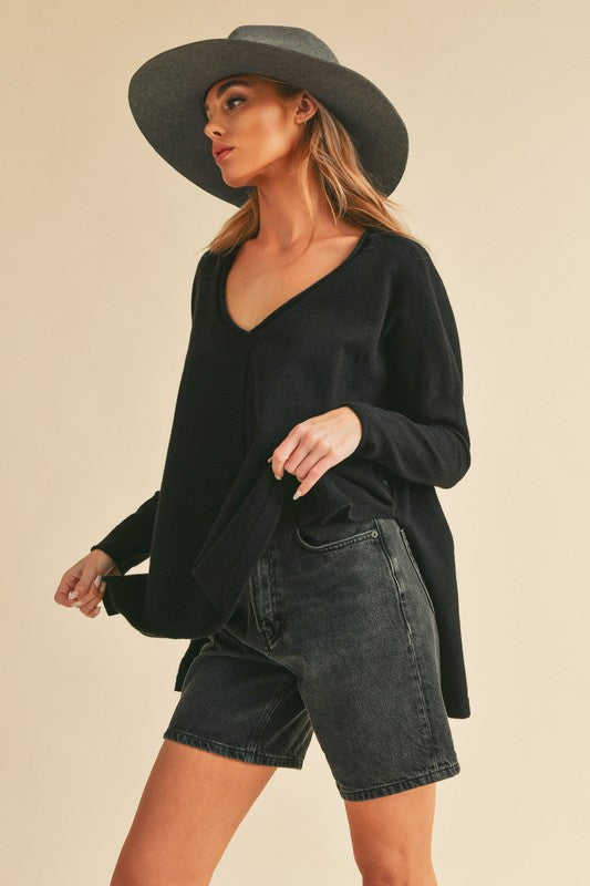 Amaly Oversized V-Neck Sweater