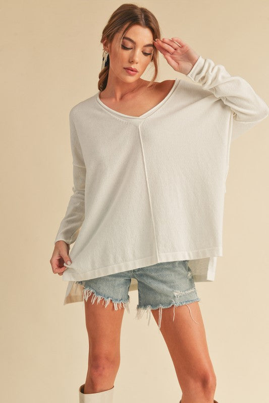 Amaly Oversized V-Neck Sweater