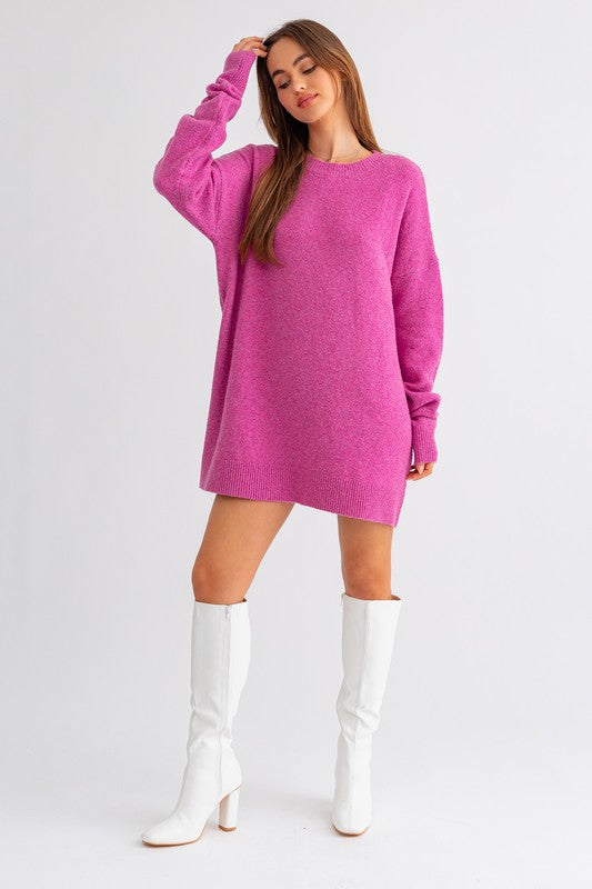 Recycled Yarn Oversized Sweater Dress