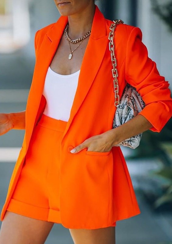 Two Piece Blazer and Shorts Set