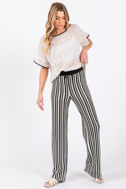 Chic Allure Stripe Knit Pants