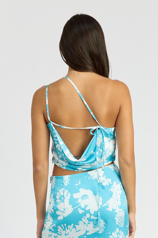 Wildflower Print One Shoulder Top