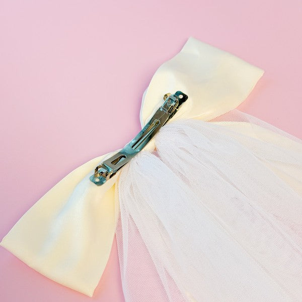 Bridal Beauty Veil Bow Hair Clip