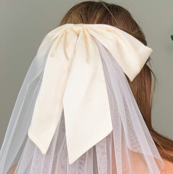 Bridal Beauty Veil Bow Hair Clip