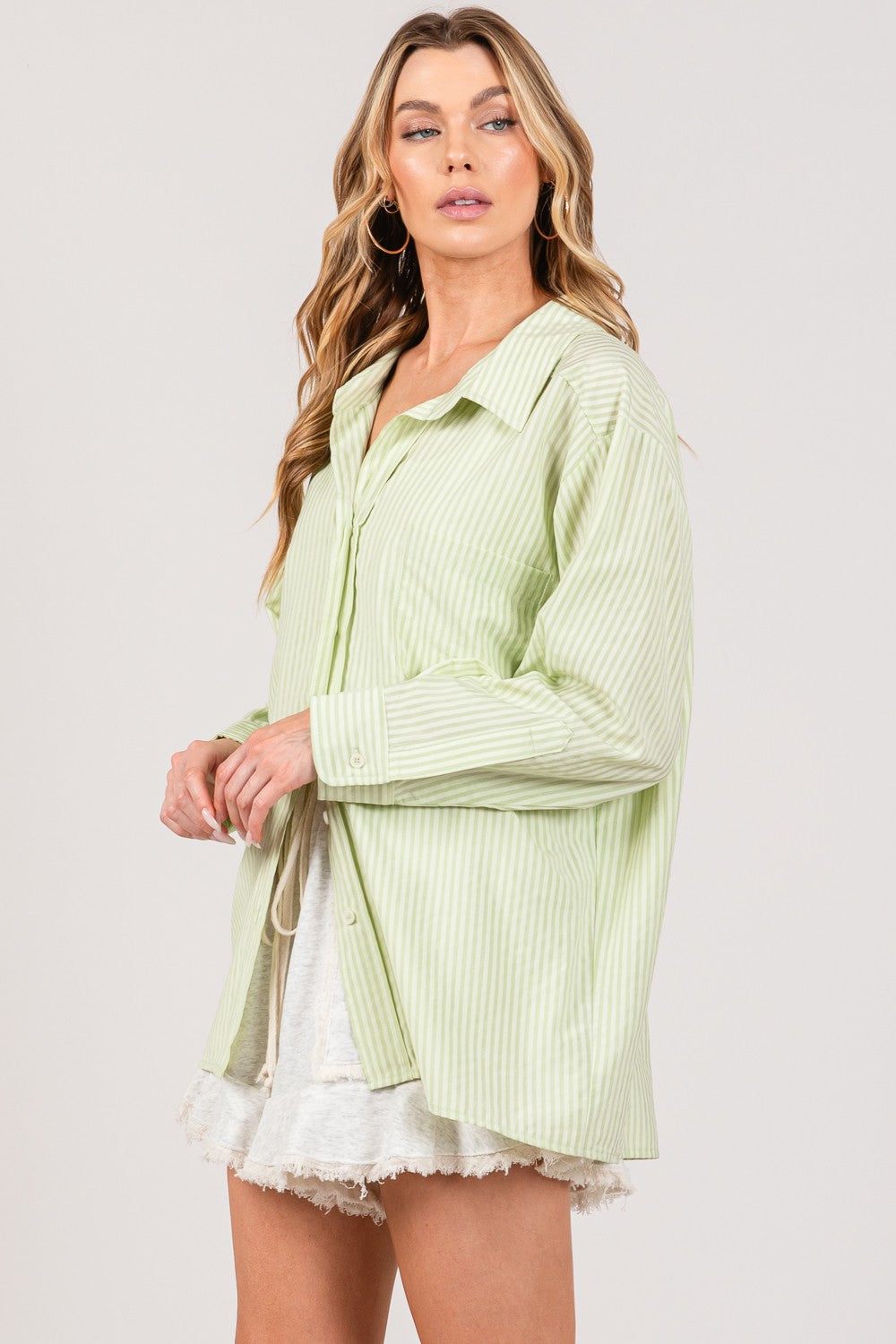 Striped Button Up Long Sleeve Shirt