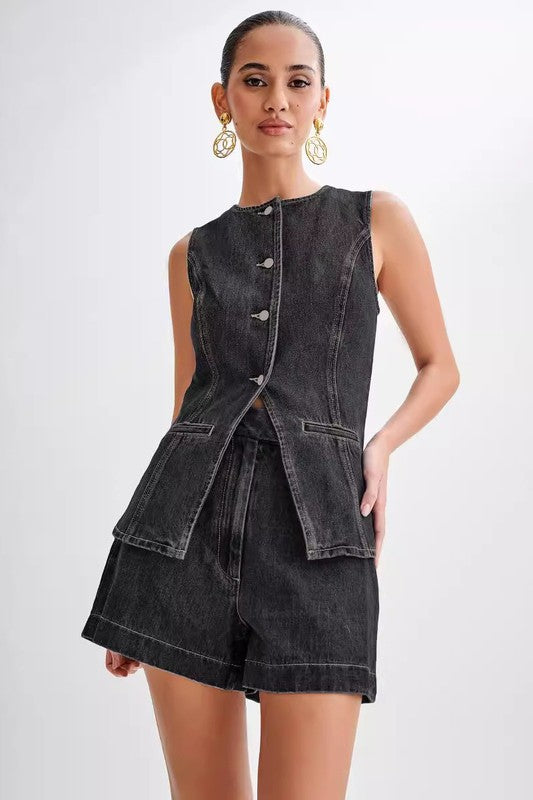 Women’s Fashion Denim Two-Piece Set