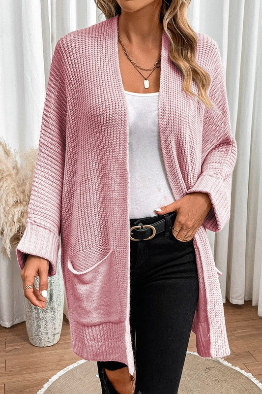 Batwing Sleeve Oversized Cable Knit Cardigan