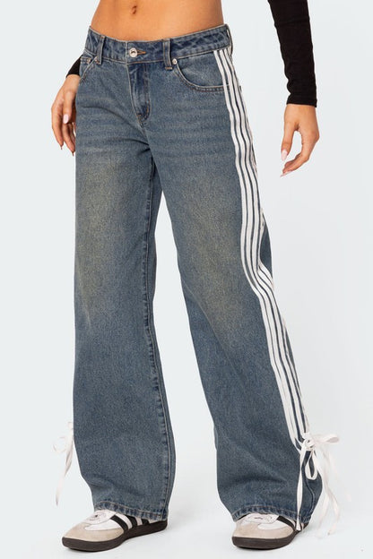 Blue Downtown Casual Style Denim Pants