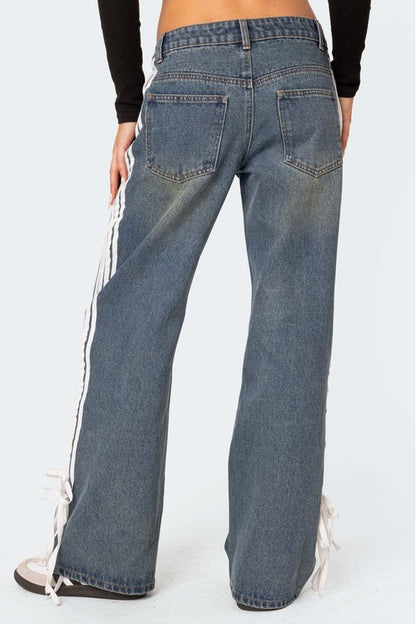 Blue Downtown Casual Style Denim Pants