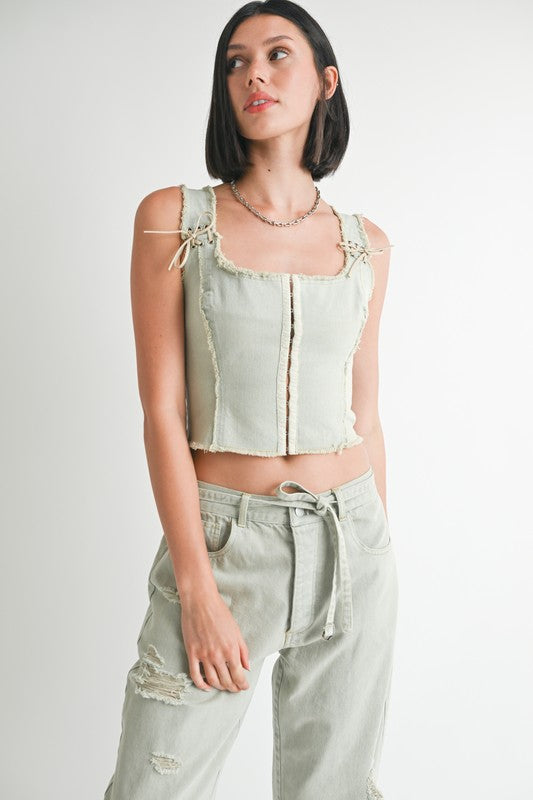 Sleek Vest with a Hook-and-Eye Front Closure