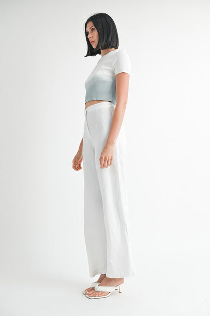 Ombre Crew Neck Cropped Top