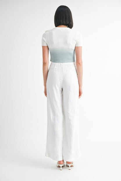 Ombre Crew Neck Cropped Top