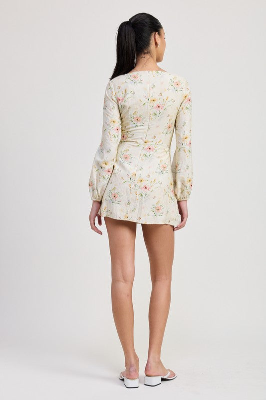 Mini Long Sleeve Floral Dress