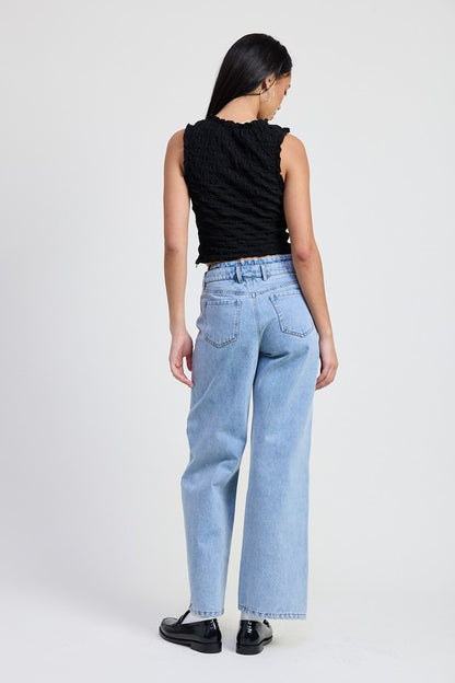 Elevated Edge Layered Straight Leg Denim