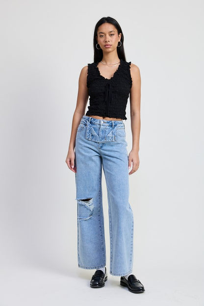 Elevated Edge Layered Straight Leg Denim