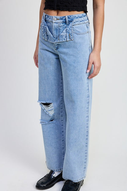 Elevated Edge Layered Straight Leg Denim
