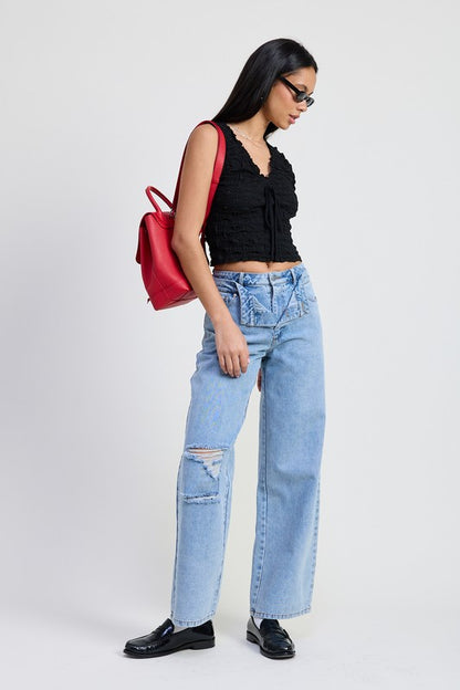 Elevated Edge Layered Straight Leg Denim