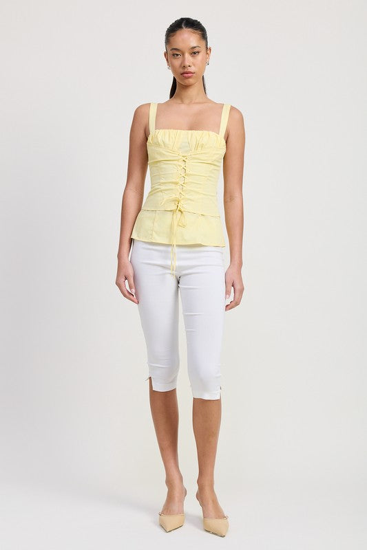 Chic Structure Square Neck Corset Top