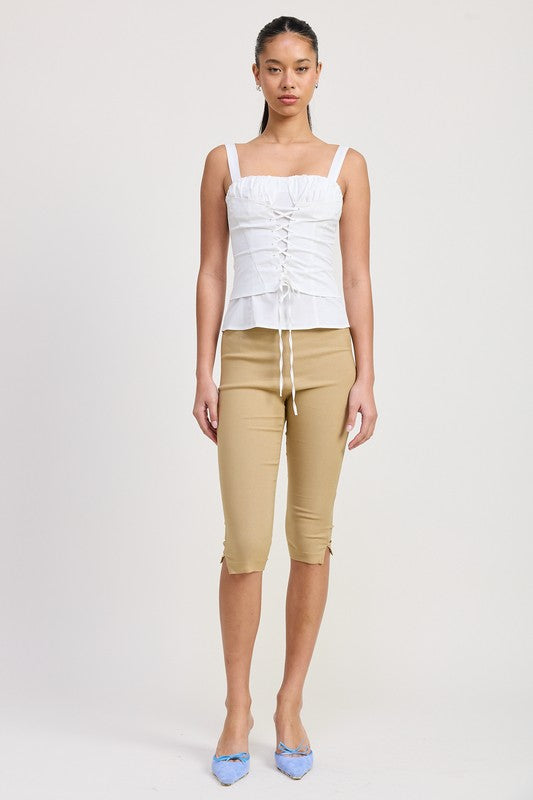Chic Structure Square Neck Corset Top