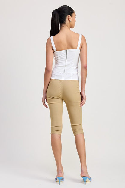 Chic Structure Square Neck Corset Top