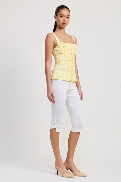 Chic Structure Square Neck Corset Top