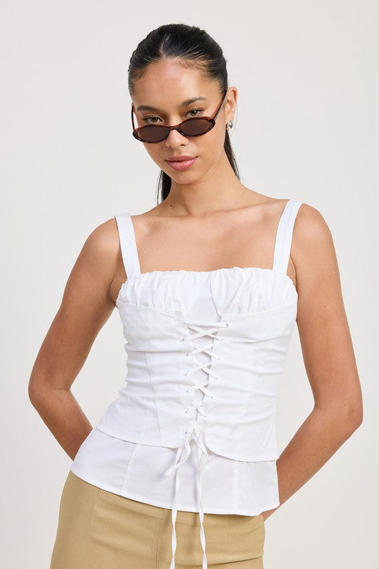 Chic Structure Square Neck Corset Top