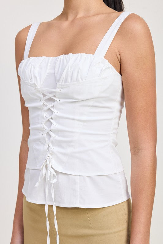 Chic Structure Square Neck Corset Top