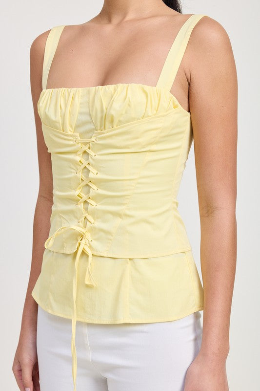 Chic Structure Square Neck Corset Top