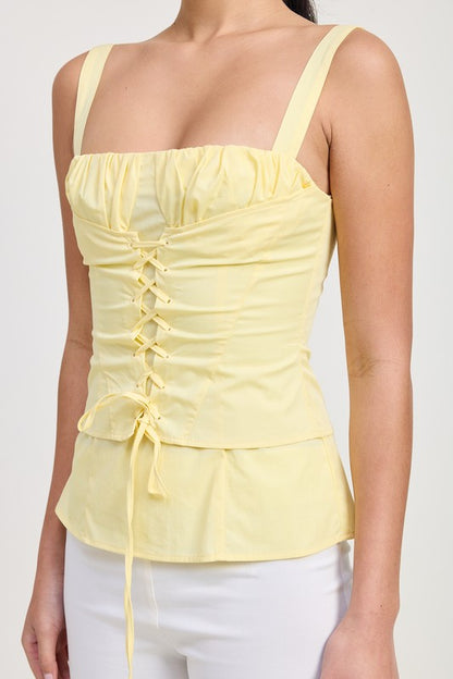 Chic Structure Square Neck Corset Top