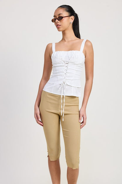 Chic Structure Square Neck Corset Top