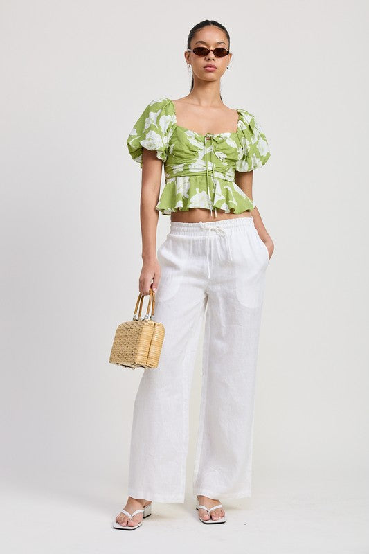 Garden Bloom Puff Sleeve Blouse