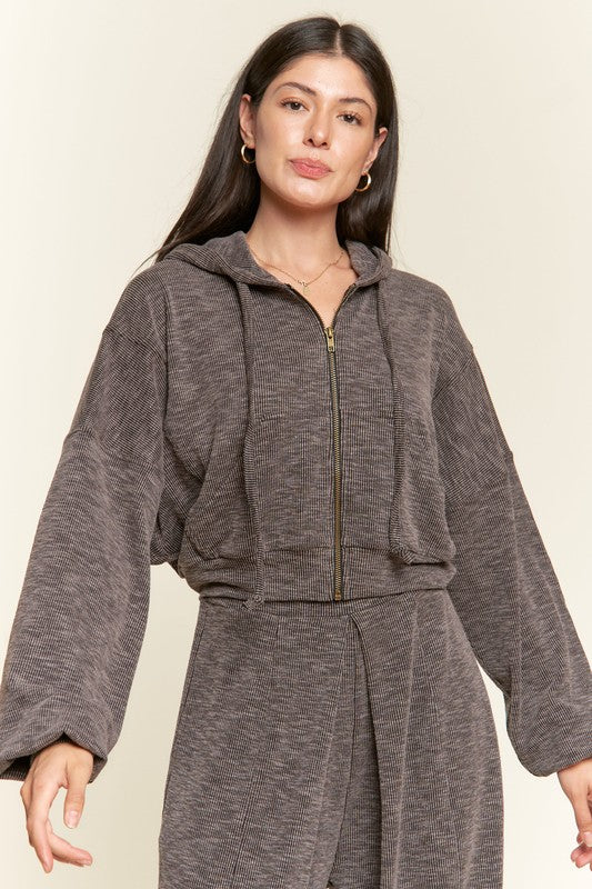 Urban Chic Zip-up Drop Shoulder Hooded Jacket