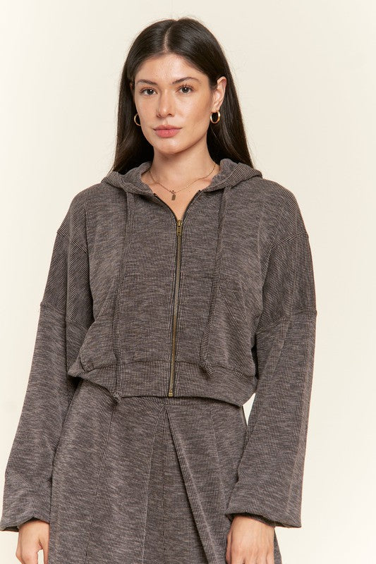 Urban Chic Zip-up Drop Shoulder Hooded Jacket