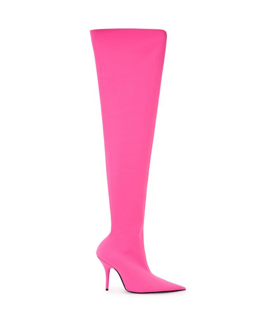 Balenciaga Elegant Pink Polyester Ankle Boots