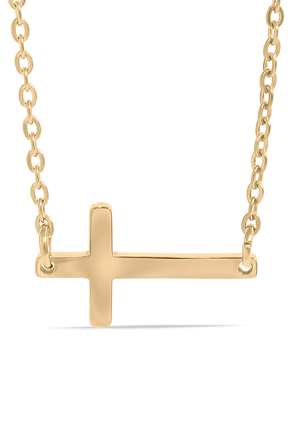 The Devotion Necklace – Horizontal Cross in 18K PVD Gold - Luxe and Allure