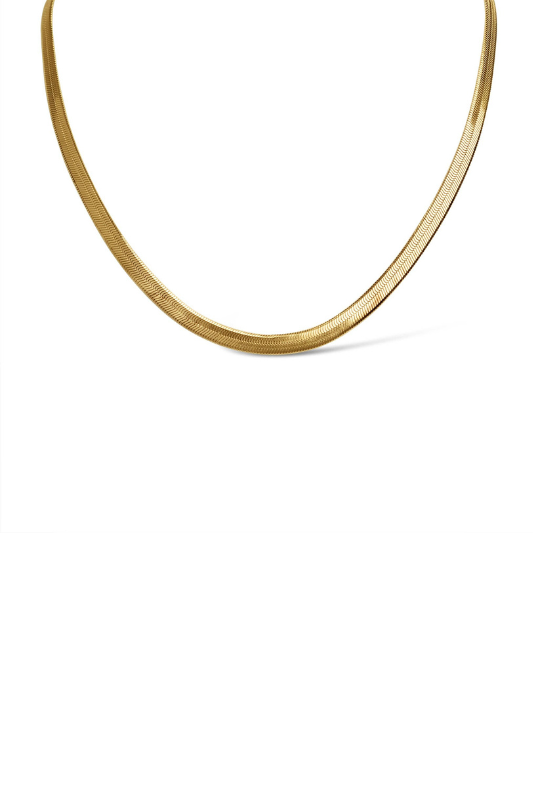 The Riviera Herringbone Necklace – 18K PVD Gold Finish - Luxe and Allure