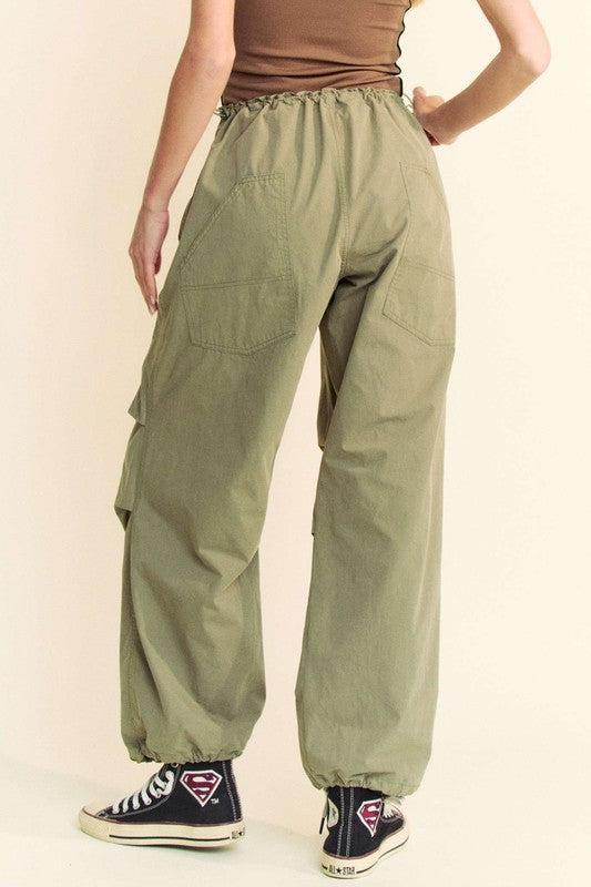 Drawstring Baggy Pants with Pockets