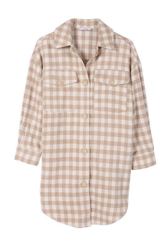 The Check Pattern Long Shacket