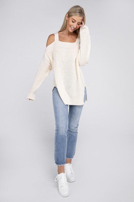 Demure Off The Shoulder Sweater