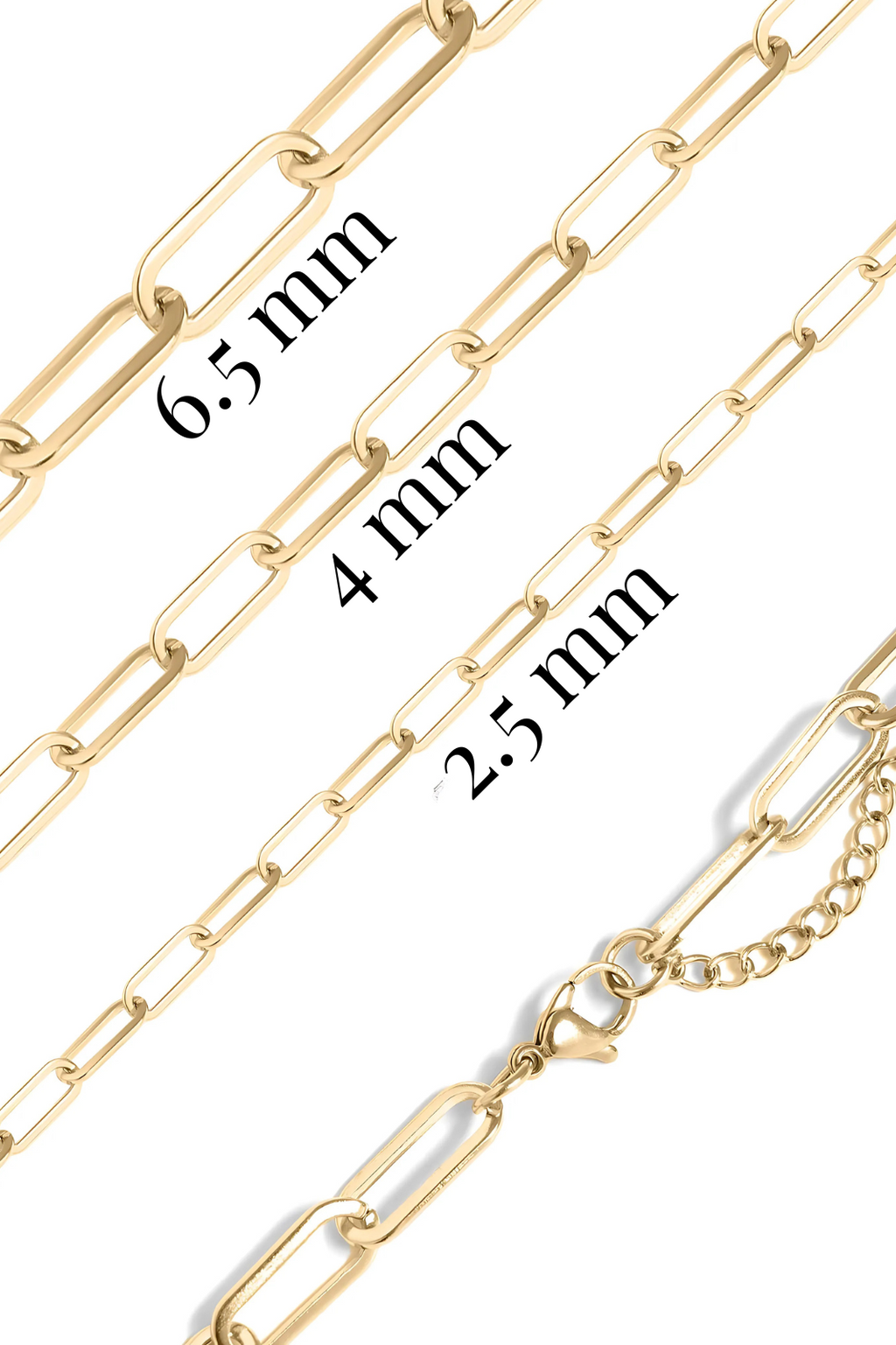 The Valette Chain Necklace 4mm – Paperclip Style 18K Gold PVD - Luxe and Allure