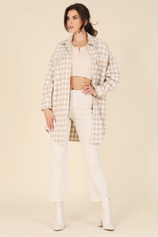 The Check Pattern Long Shacket