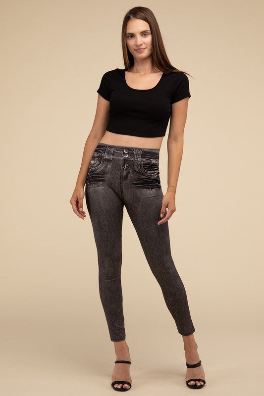 L & A Denim Leggings