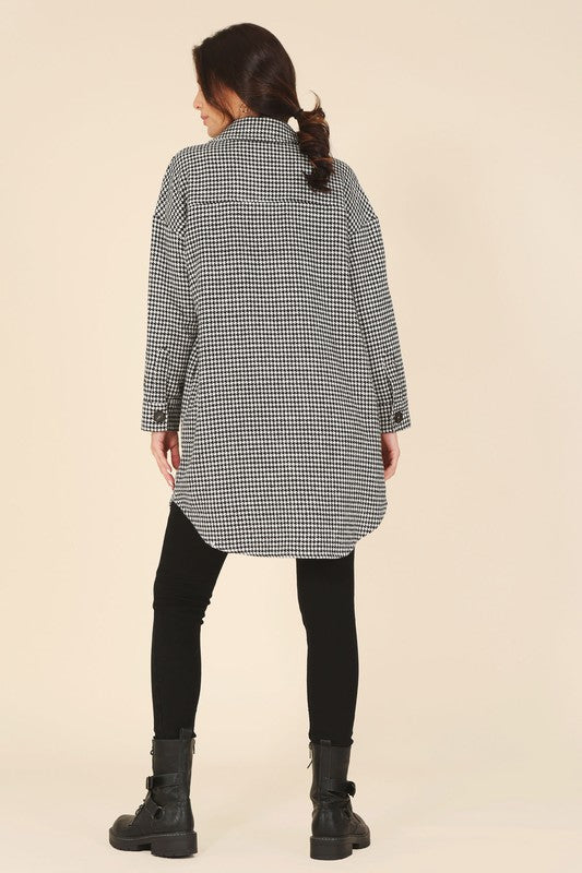 The Houndstooth Long Shacket