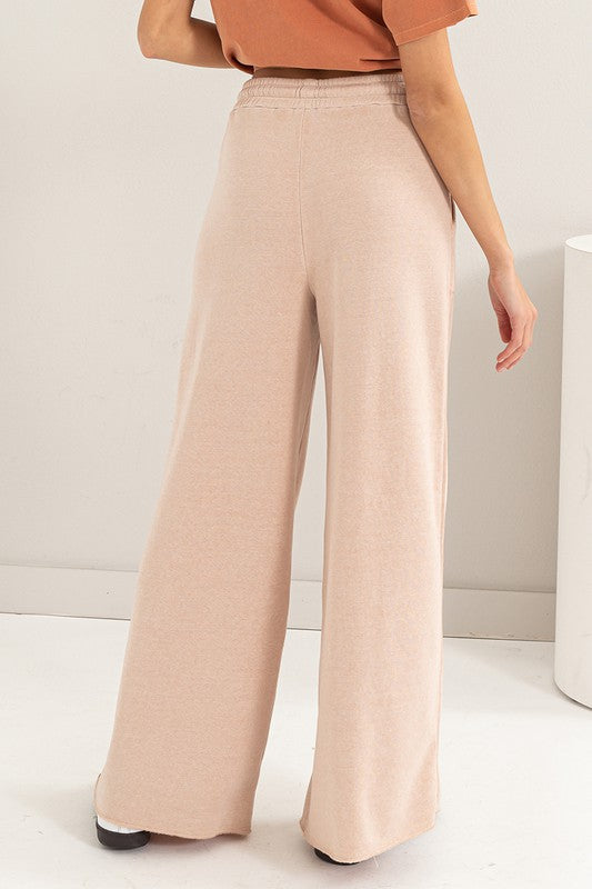 High Rise Wide Leg Drawstring Pants