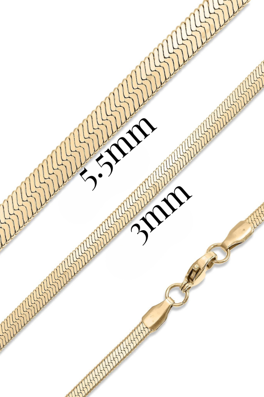 The Riviera Herringbone Necklace – 18K PVD Gold Finish - Luxe and Allure