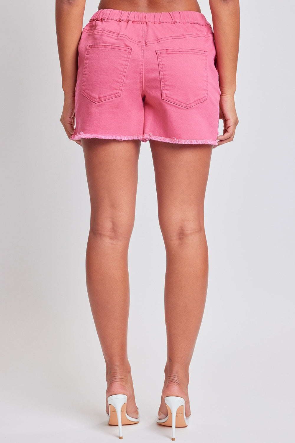 Drawstring Raw Hem Shorts