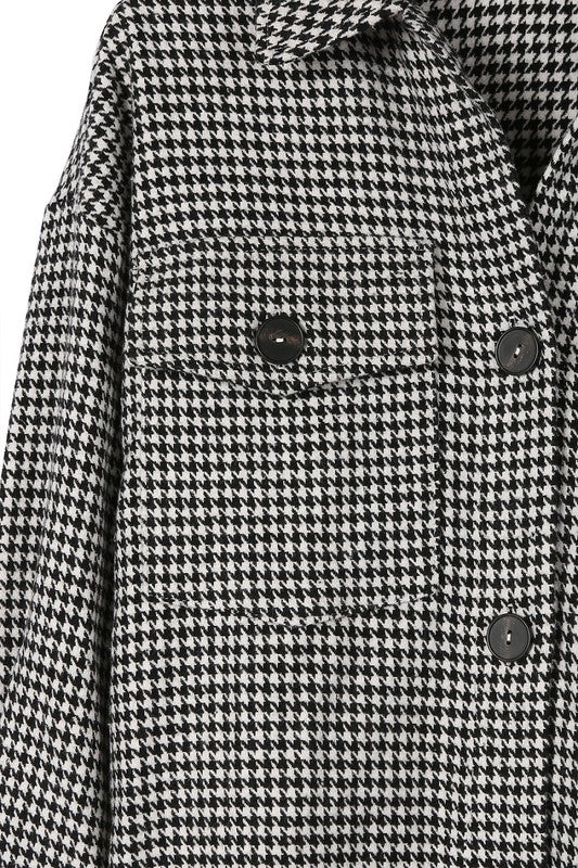 The Houndstooth Long Shacket