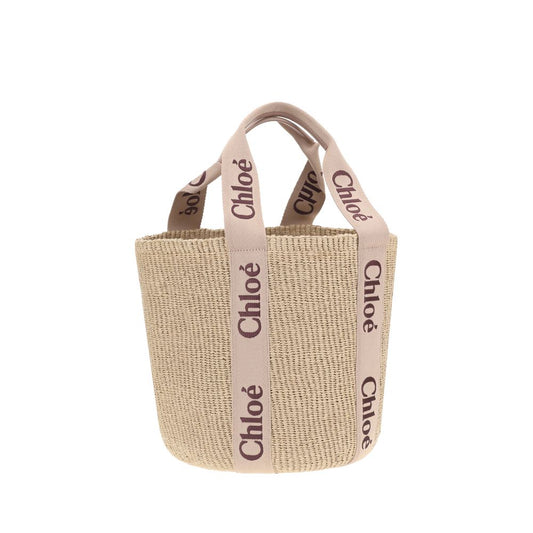 Chloé Large Woody basket in natural fibers