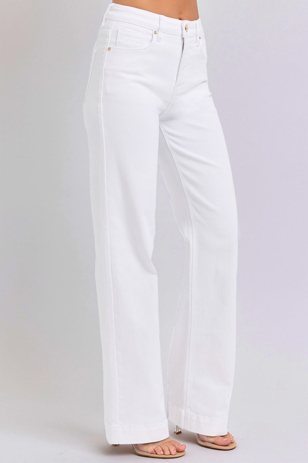 White Allure High Waist Straight Jeans